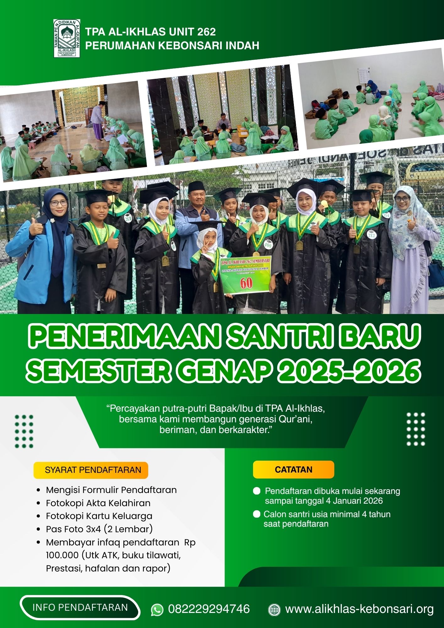 INFORMASI PENERIMAAN SANTRI BARU